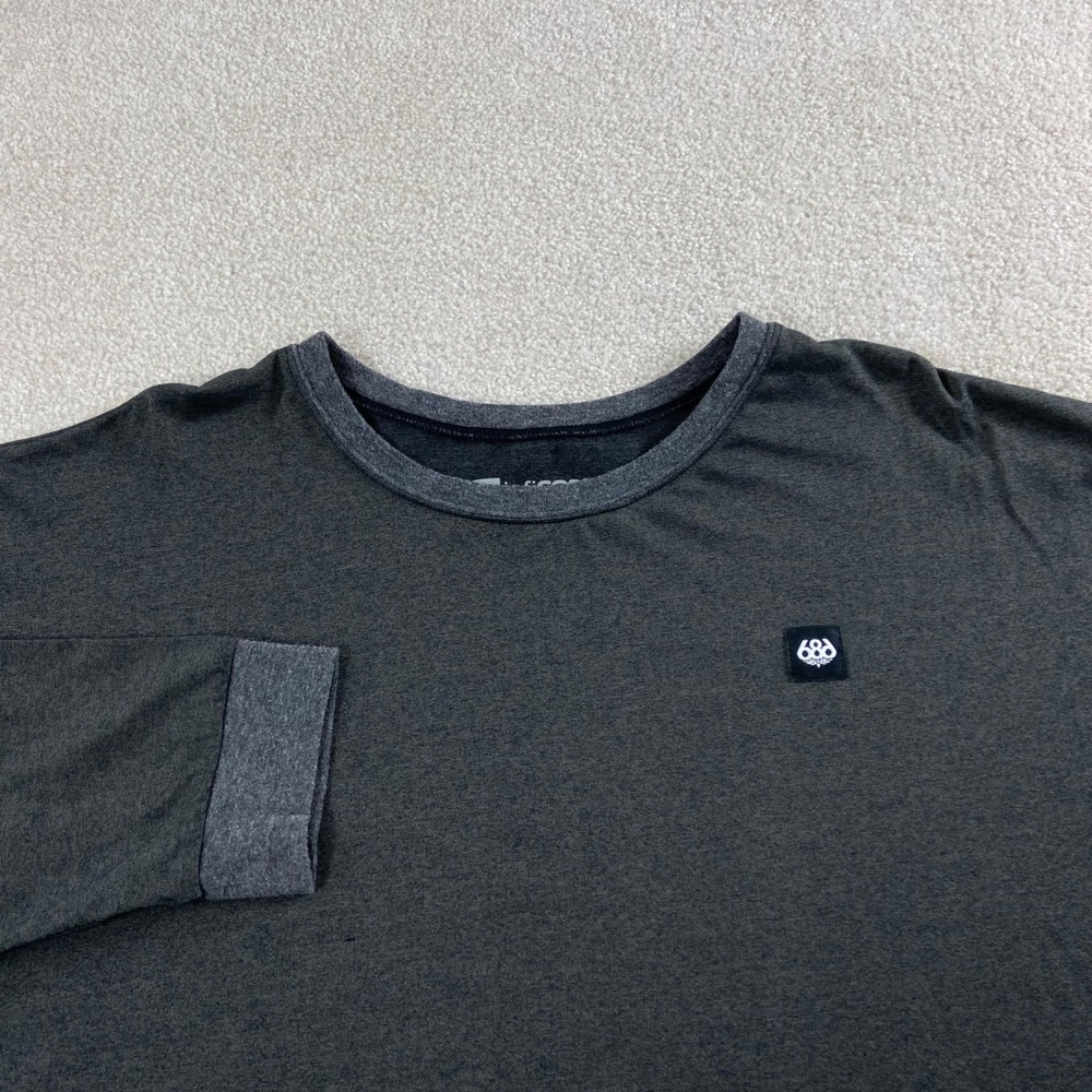 686 InfiCOOL Long Sleeve Shirt Mens XL Gray Performance Cotton Nylon Blend